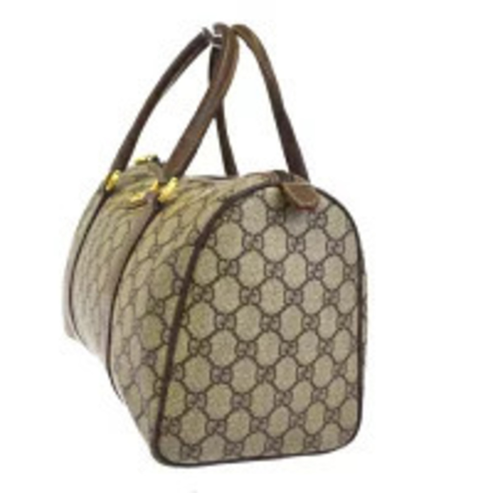 Gucci Boston GG Handbag Bag Leather Brown